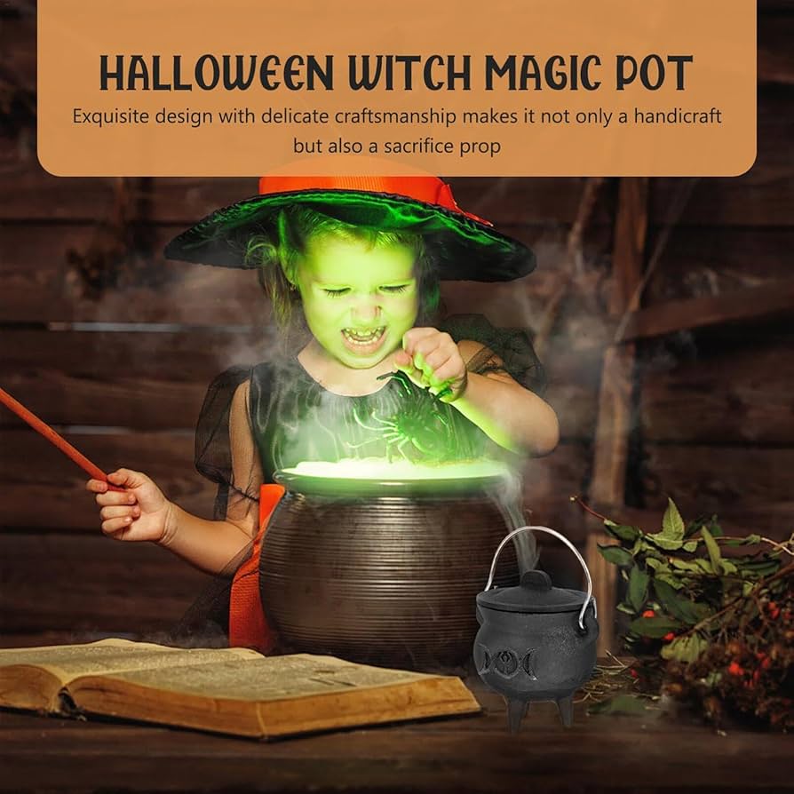 Amazon.co.jp: ハロウィンウィッチポット, 鋳鉄製スープ鍋, 魔女